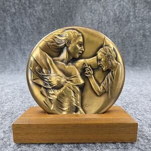 Vintage Brookgreen Gardens South Carolina Bronze Medal Sculpture 1999 Art
